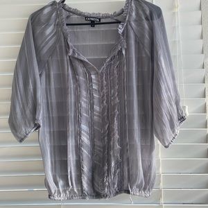 Women’s Express Sheer Silver Blouse